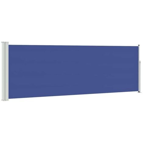 Auvent latéral rétractable de patio 100x300 cm Bleu