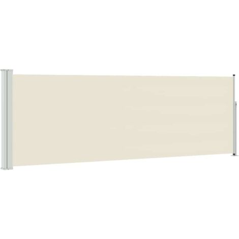 Auvent latéral rétractable de patio 100x300 cm Crème