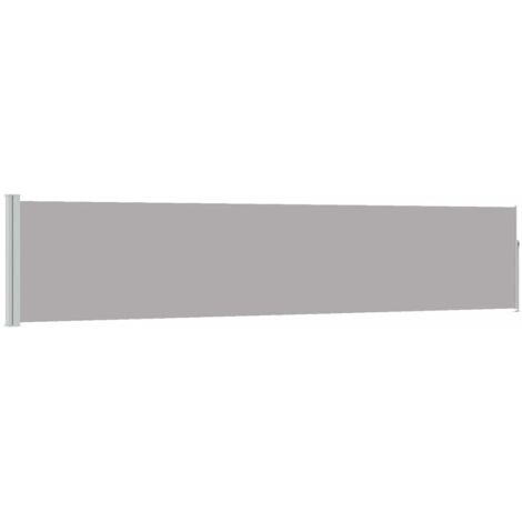 Auvent latéral rétractable de patio 100x500 cm Gris
