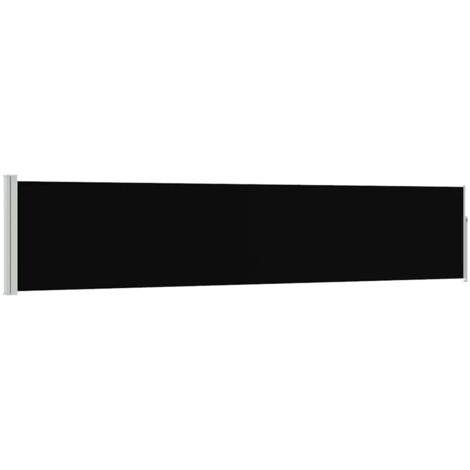 Auvent latéral rétractable de patio 100x500 cm Noir