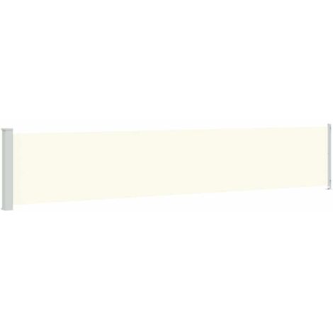 Auvent latéral rétractable de patio 117x600 cm Crème