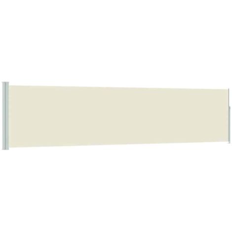 Auvent latéral rétractable de patio 120x500 cm Crème