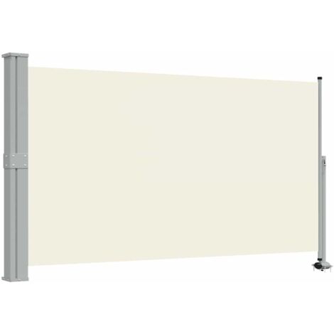 Auvent latéral rétractable de patio 140 x 300 cm Blanc cassé