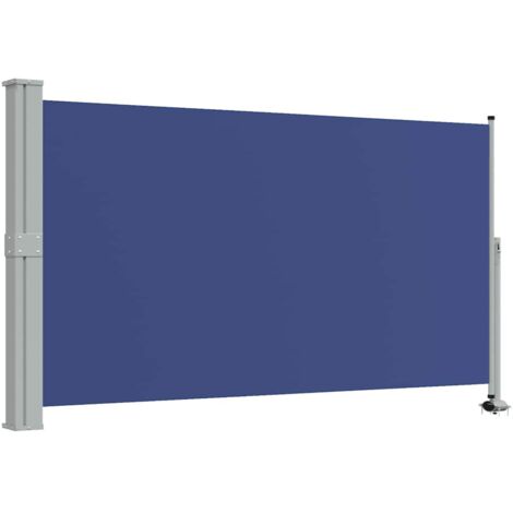 Auvent latéral rétractable de patio 140 x 300 cm Bleu