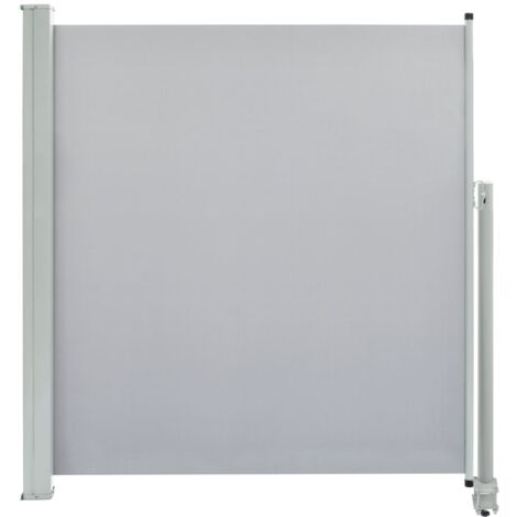 Auvent latéral rétractable de patio 140 x 300 cm Gris
