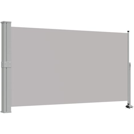 Auvent latéral rétractable de patio 140 x 300 cm Gris