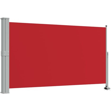 Auvent latéral rétractable de patio 140 x 300 cm Rouge
