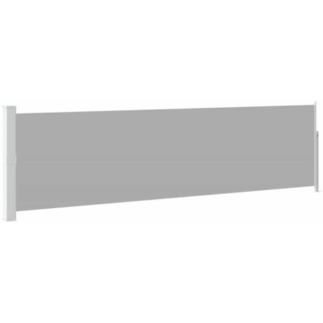 Auvent latéral rétractable de patio 140x500 cm Gris