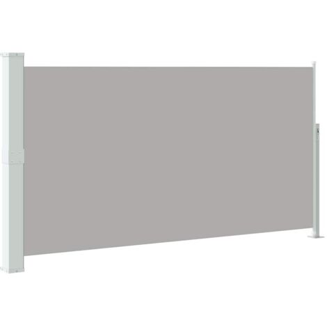 Auvent latéral rétractable de patio 160 x 300 cm Gris