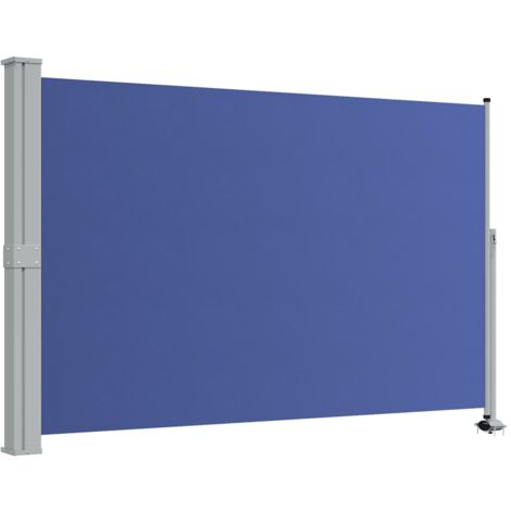 Auvent latéral rétractable de patio 160x300 cm Bleu