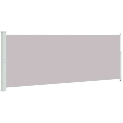 Auvent latéral rétractable de patio 180x500 cm Gris