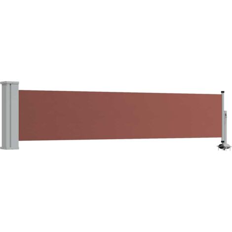 Auvent latéral rétractable de patio 60x300 cm Marron