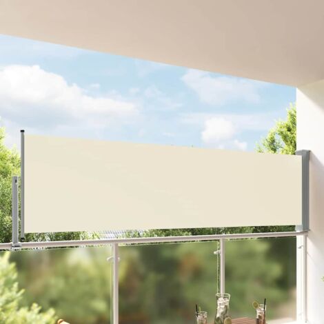 Auvent latéral rétractable de patio - Auvent de jardin Soleil imperméable 100 x 300 cm Blanc cassé BV877439 - BonneVie