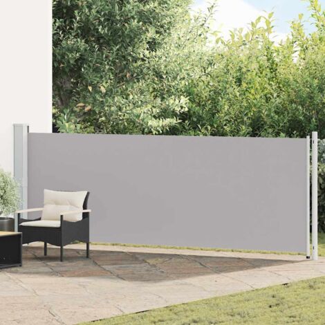 Auvent latéral rétractable de patio - Auvent de jardin Soleil imperméable 140x600 cm Gris BV687697 - BonneVie