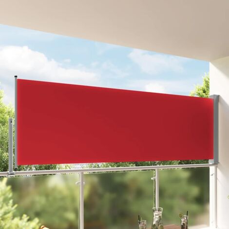 Auvent latéral rétractable de patio  Paravent extérieur  Brise Vue Rétractable pour Jardin, Balcon, terrasse 120x300 cm Rouge NDTN8481991