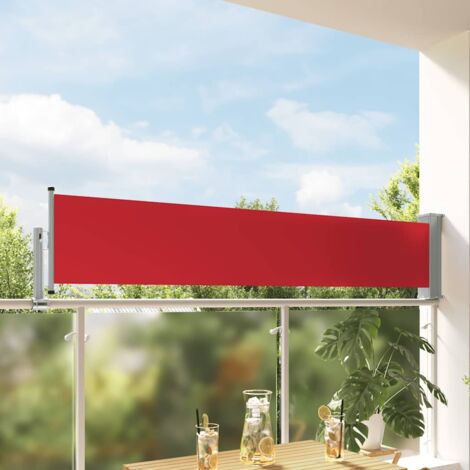 Auvent latéral rétractable de patio  Paravent extérieur  Brise Vue Rétractable pour Jardin, Balcon, terrasse 60x300 cm Rouge NDTN4197938