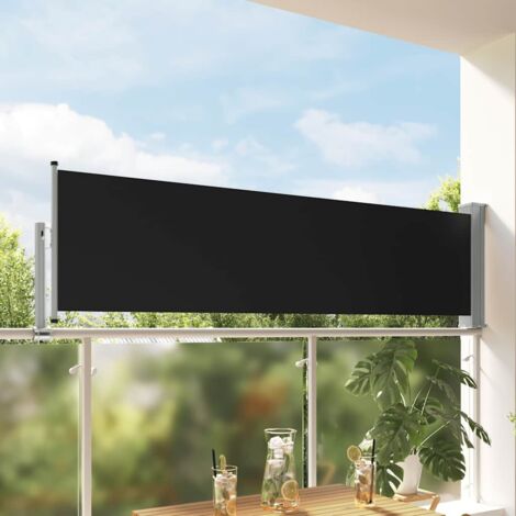 Auvent latéral rétractable de patio  Paravent extérieur  Brise Vue Rétractable pour Jardin, Balcon, terrasse 80x300 cm Noir NDTN5910497
