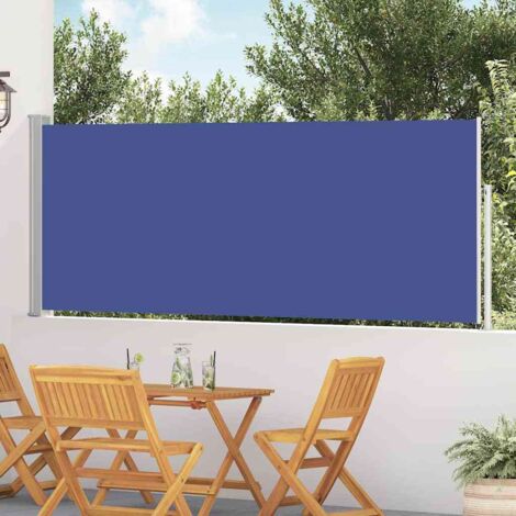 Auvent latéral rétractable de patio  Store Banne Auvent de jardin 120x500 cm Bleu 75636
