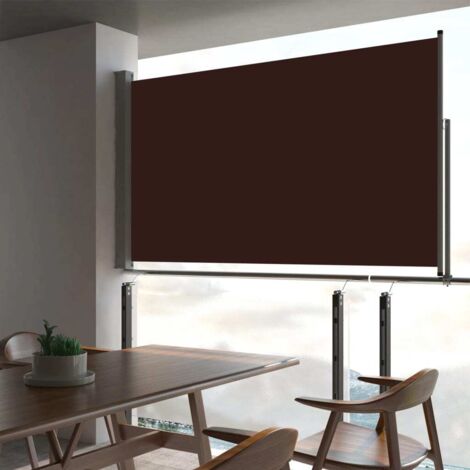 Auvent latéral rétractable de patio  Store Banne Auvent de jardin 140 x 300 cm Marron 44974