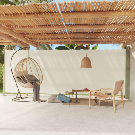 Auvent latéral rétractable de patio  Store Banne Auvent de jardin 200x600 cm Crème 29370