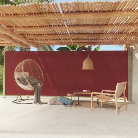 Auvent latéral rétractable de patio  Store Banne Auvent de jardin 200x600 cm Rouge 34966