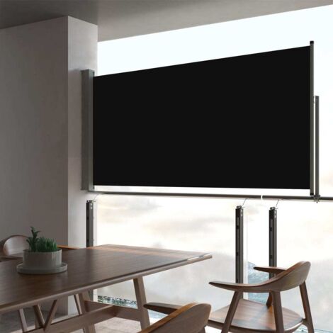 Auvent latéral rétractable de patio  Store Banne Auvent de jardin 80x300 cm Noir 43489