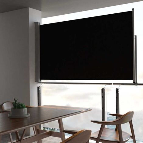 Auvent latéral rétractable de patio-Store banne rétractable de balcon 140 x 300 cm Noir 800022