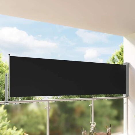 Auvent latéral rétractable de patio,Auvent facile à assembler Anti-UV 100 x 300 cm Noir -FR27990