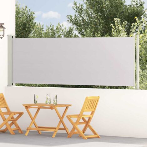 Auvent latéral rétractable de patio,Auvent facile à assembler Anti-UV 117x600 cm Gris -FR64039