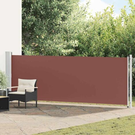 Auvent latéral rétractable de patio,Auvent facile à assembler Anti-UV 140x600 cm Marron -FR64755