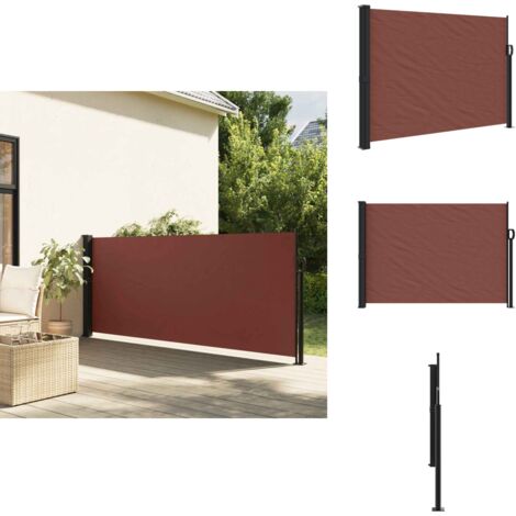 Auvent latéral rétractable marron 140x300 cm - Parasol - Voile D'ombrage - Écran De Jardin - Abri Solaire - Protection UV