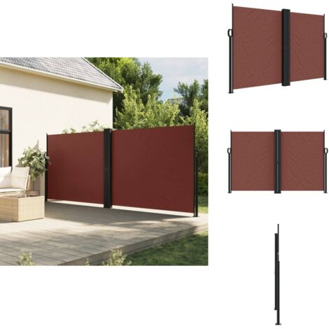 Auvent latéral rétractable marron 160x1200 cm - Parasol - Écran D'intimité - Brise Vue - Auvent Latéral - Protection Solaire