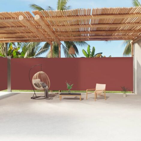 Auvent latéral rétractable Marron 220x1200 cm