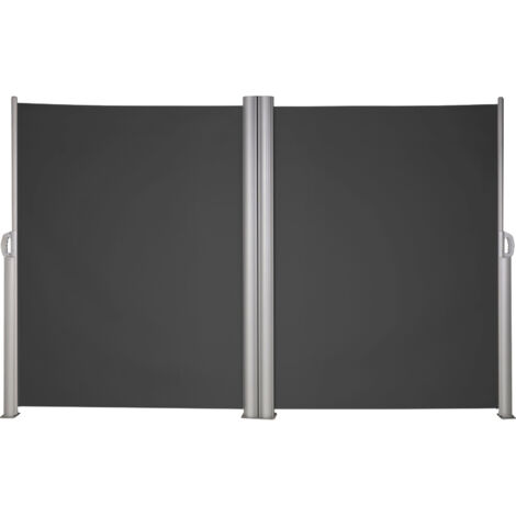 Auvent latéral rétractable Mophorn, 180 x 600 cm, écran de confidentialité extérieur en aluminium, séparateur de pièce en polyester imperméable, pare-vent UV 30+ pour terrasse, jardin, balcon, noir