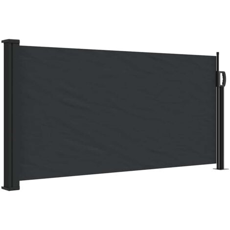 Auvent latéral rétractable noir 100x500 cm