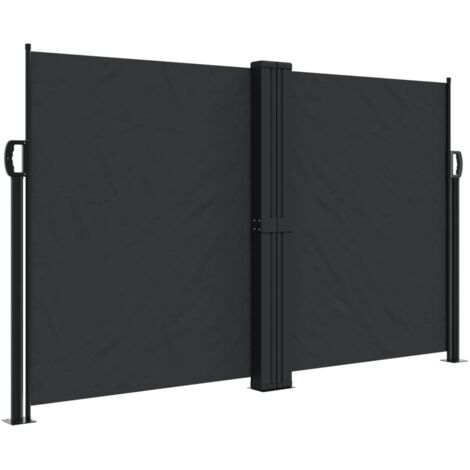 Auvent latéral rétractable noir 140x600 cm