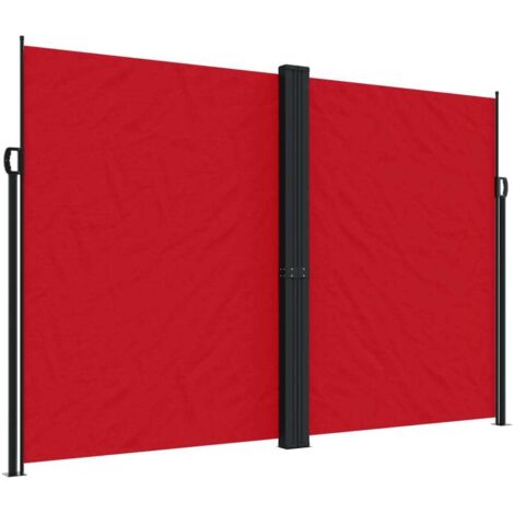Auvent latéral rétractable rouge 220x600 cm