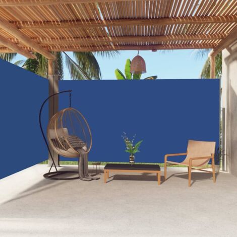 Auvent latéral rétractable  Store Banne Auvent de jardin Bleu 200x600 cm 86806