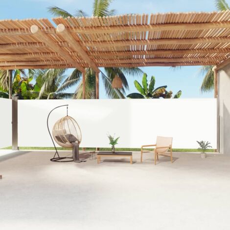 Auvent latéral rétractable  Store Banne Auvent de jardin Crème 200x1200 cm 65441