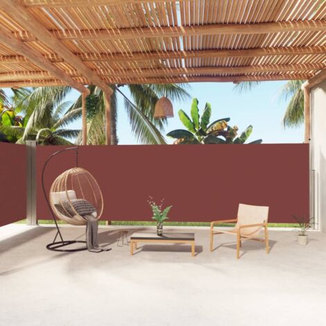 Auvent latéral rétractable  Store Banne Auvent de jardin Marron 180x1000 cm 32634