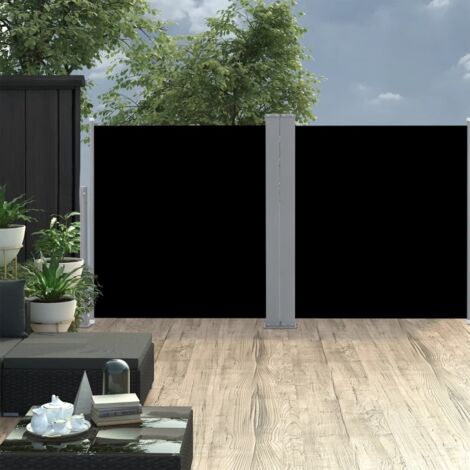 Auvent latéral rétractable  Store Banne Auvent de jardin Noir 120 x 600 cm 88119