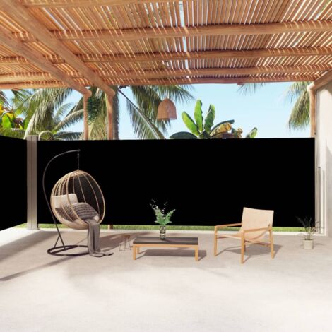 Auvent latéral rétractable  Store Banne Auvent de jardin Noir 200x1000 cm 43839