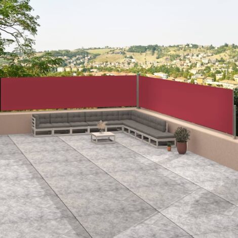 Auvent latéral rétractable  Store Banne Auvent de jardin Rouge 117x1200 cm 37964