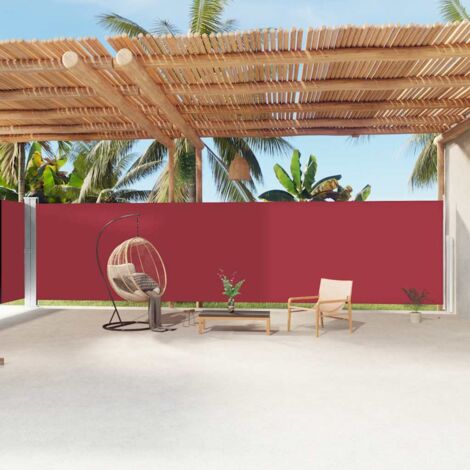 Auvent latéral rétractable  Store Banne Auvent de jardin Rouge 200x1200 cm 12837