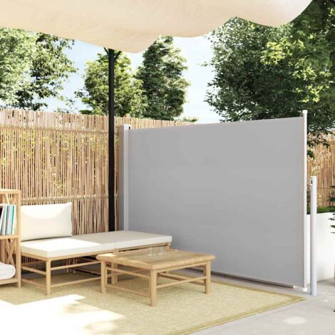 Auvent latéral rétractable-Store banne rétractable 140 x 300 cm Gris 937820