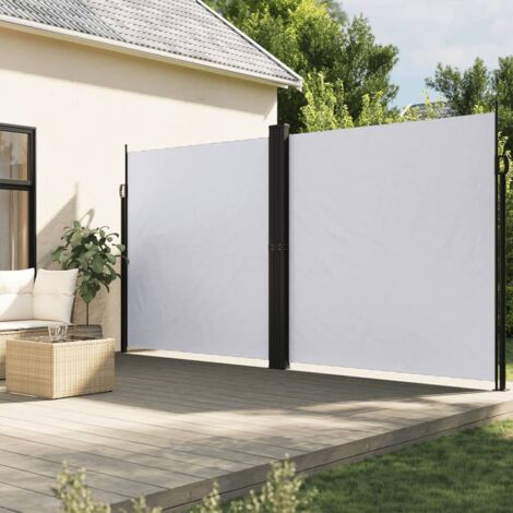 Auvent latéral rétractable-Store banne rétractable blanc 200x600 cm 834921