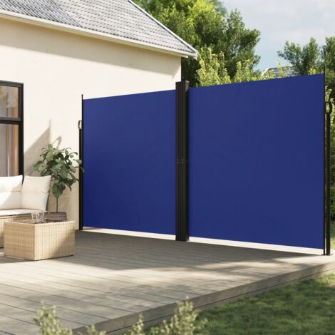 Auvent latéral rétractable-Store banne rétractable bleu 200x1000 cm 472323