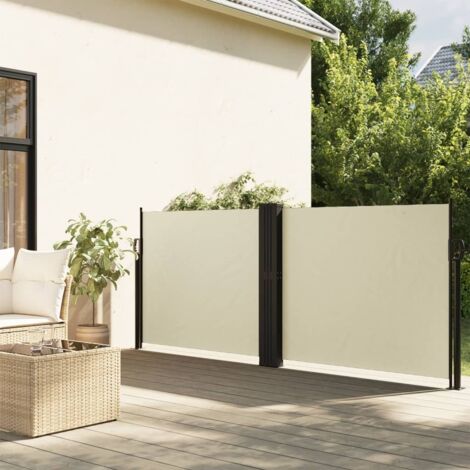 Auvent latéral rétractable-Store banne rétractable crème 120x600 cm 353315