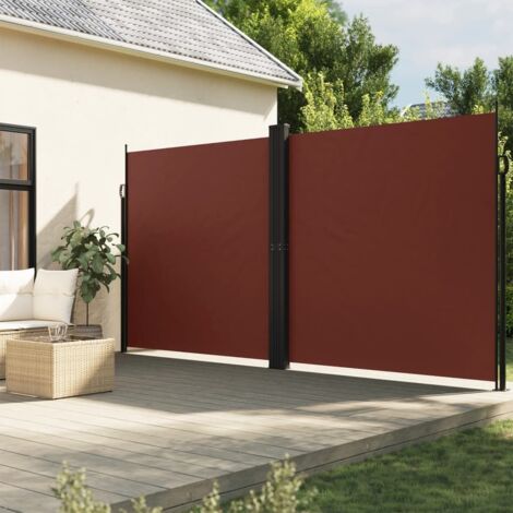 Auvent latéral rétractable-Store banne rétractable Marron 200x1200 cm 492322