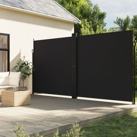 Auvent latéral rétractable-Store banne rétractable noir 220x600 cm 878321